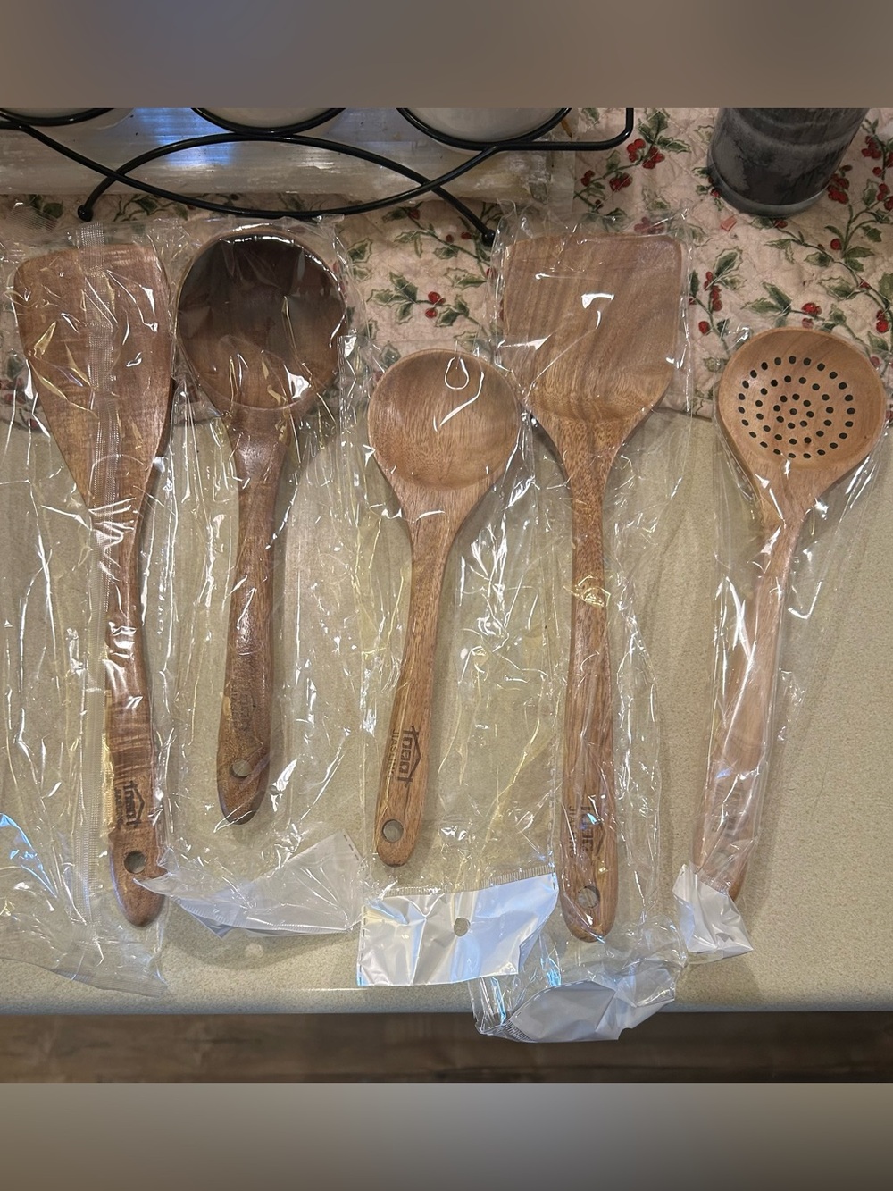 Wooden Kitchen Utensil Set - Natural Wood Spoons & Spatulas
